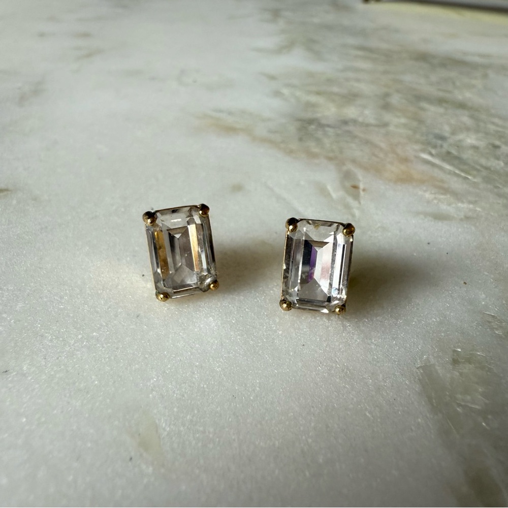 Kate Spade Gold Rectangular Stud Earrings - image 1